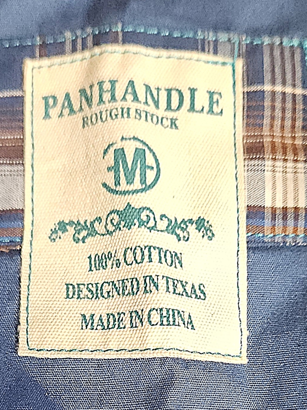 Panhandle Rough Stock Women's M Blue Pearl Snap Western Collar Long Sleeve Shirt - Picture 5 of 7